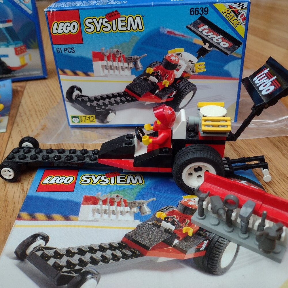 LIke New Lego Raven Racer Dragster with original box and instructions, retired